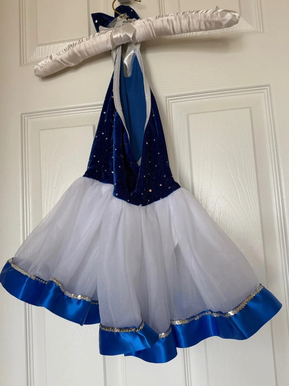 Extra Small Blue and White Sparkle Princess Kids Costume Dress